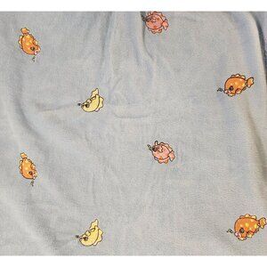 Fleece Fabric Whimsical Embroidered Fish Patterned Crafting Material for Sewing